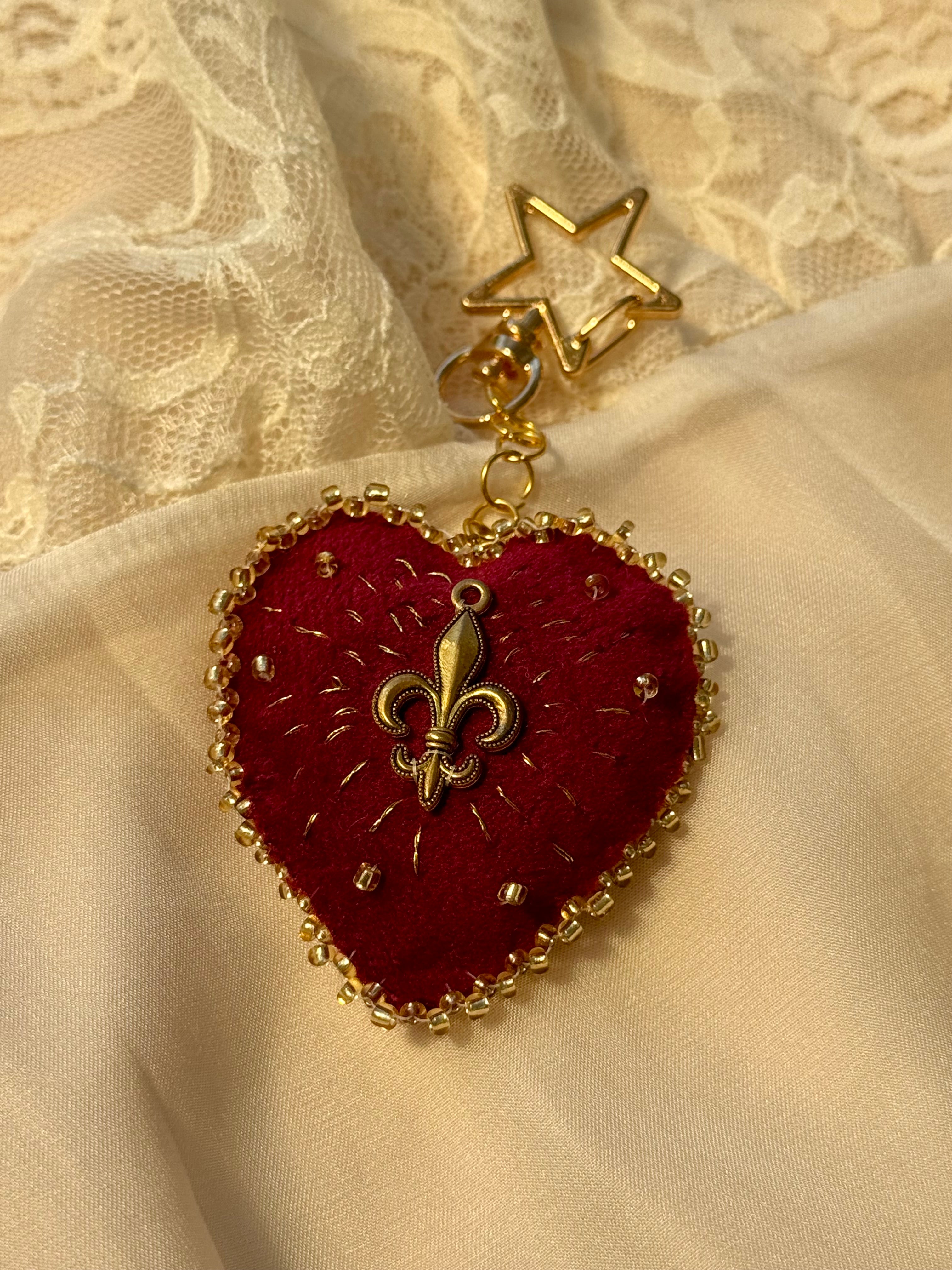 Fleur de Foi Sacred Heart Velvet Bag Charm