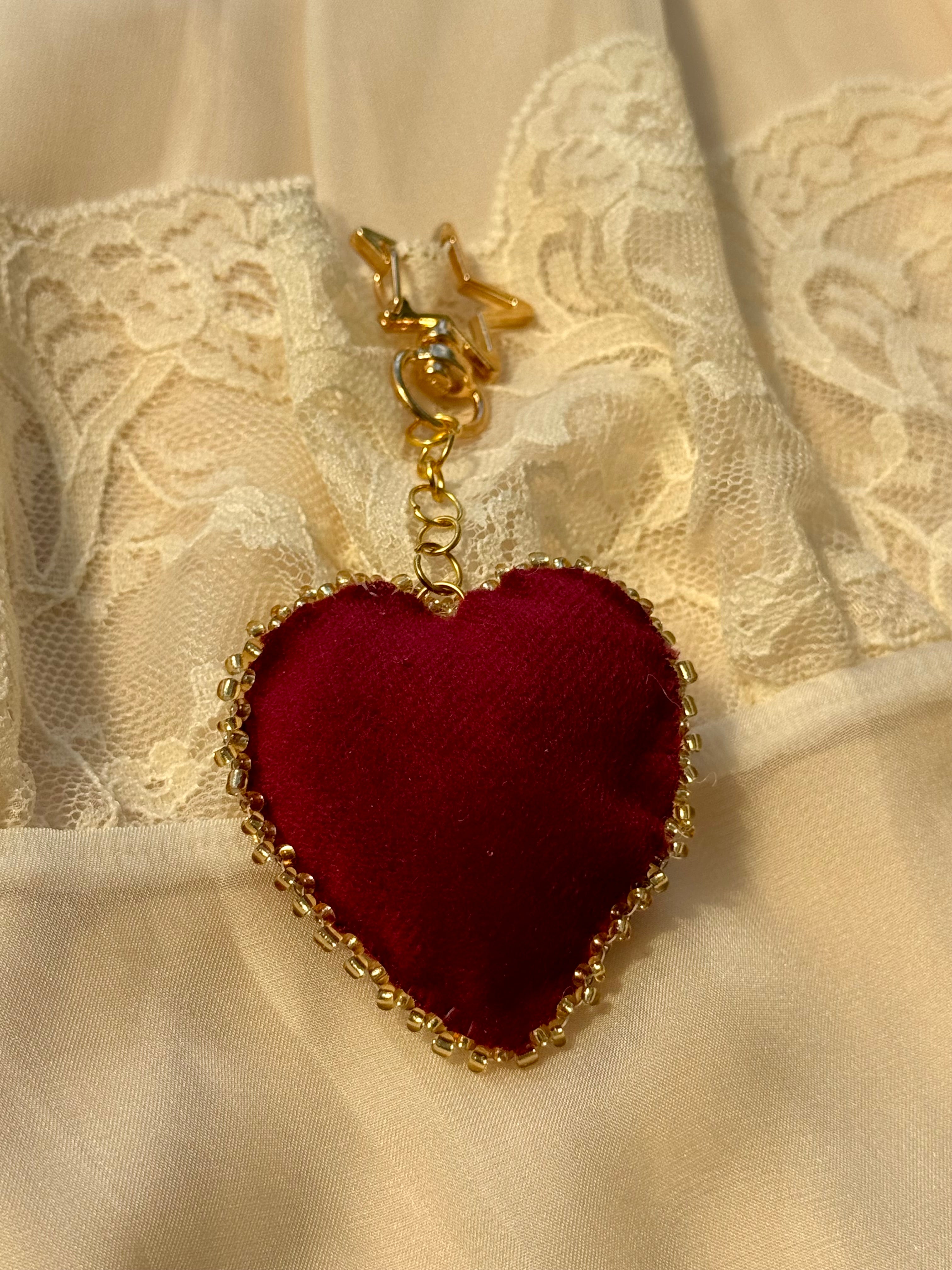 Fleur de Foi Sacred Heart Velvet Bag Charm