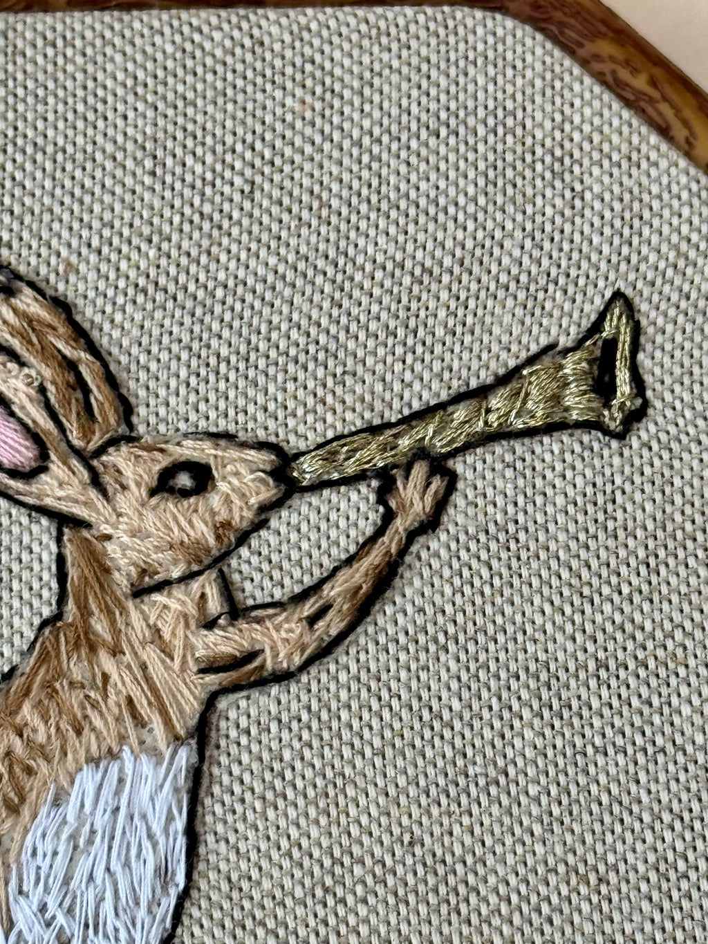 Herald Hare Framed Medieval Embroidered Rabbit