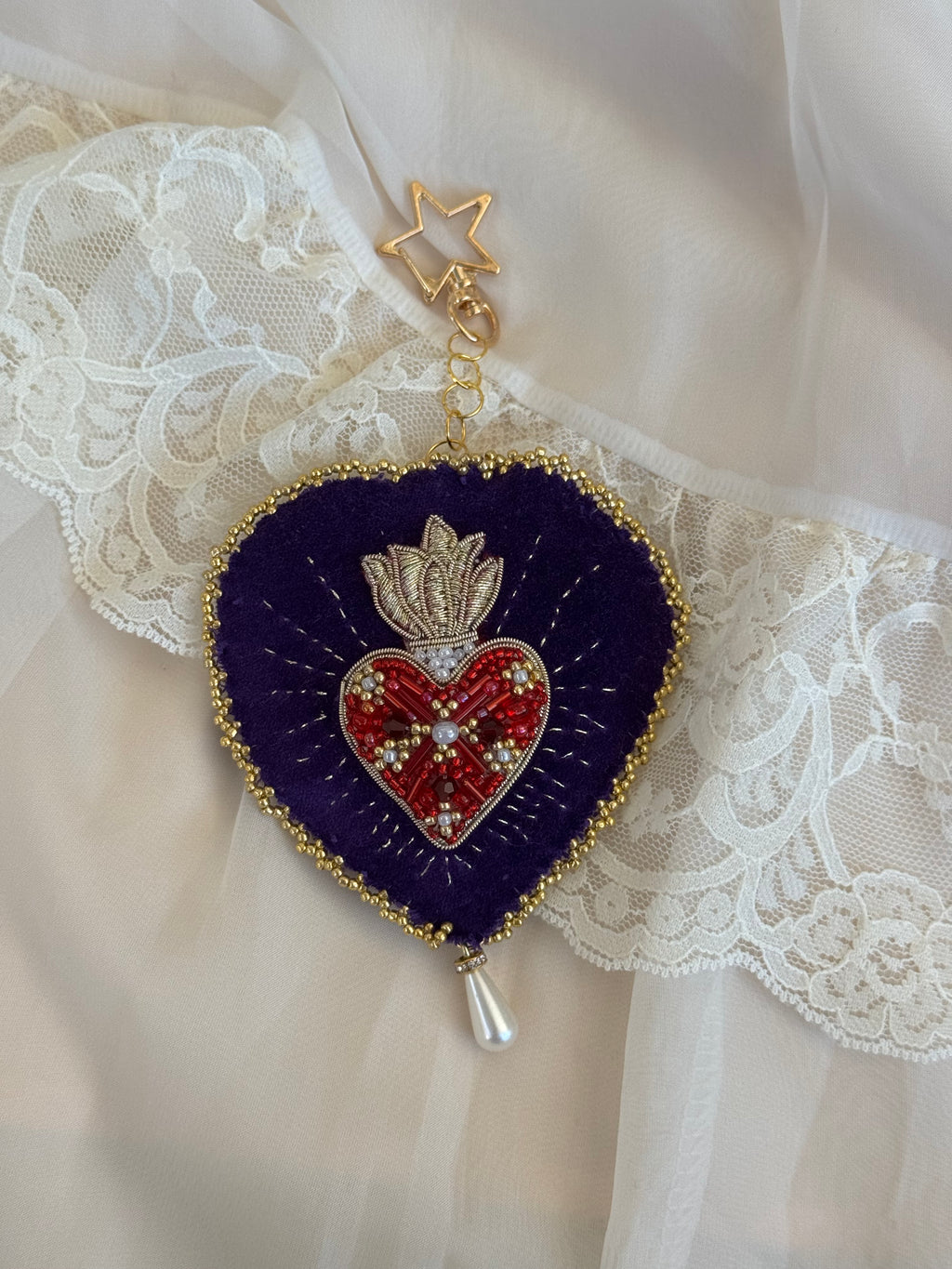 Custom Sacred Heart Bag Charm