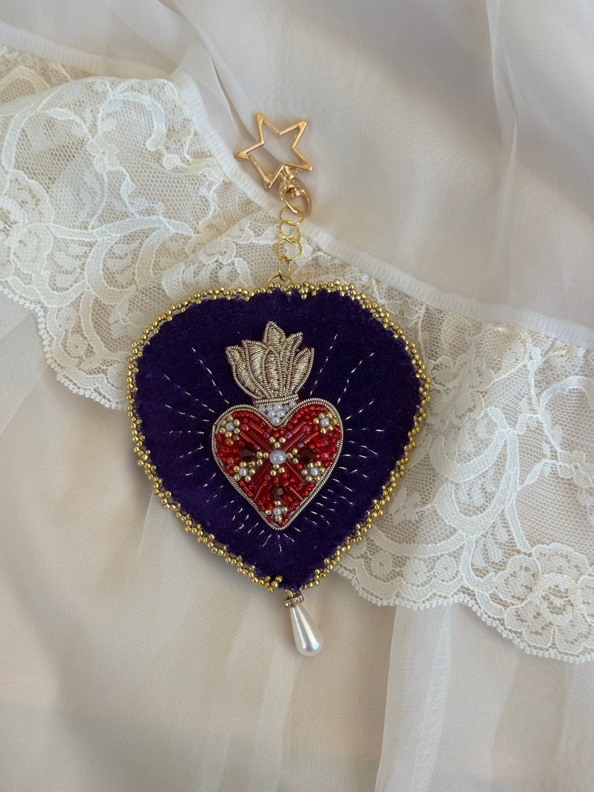 Custom Sacred Heart Bag Charm