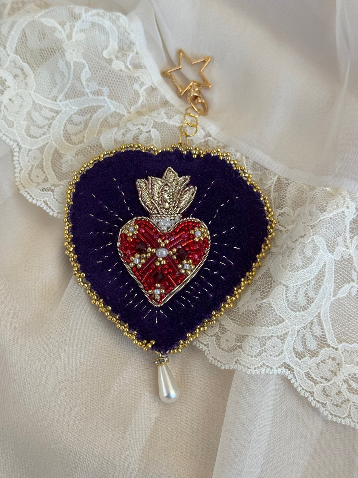Custom Sacred Heart Bag Charm