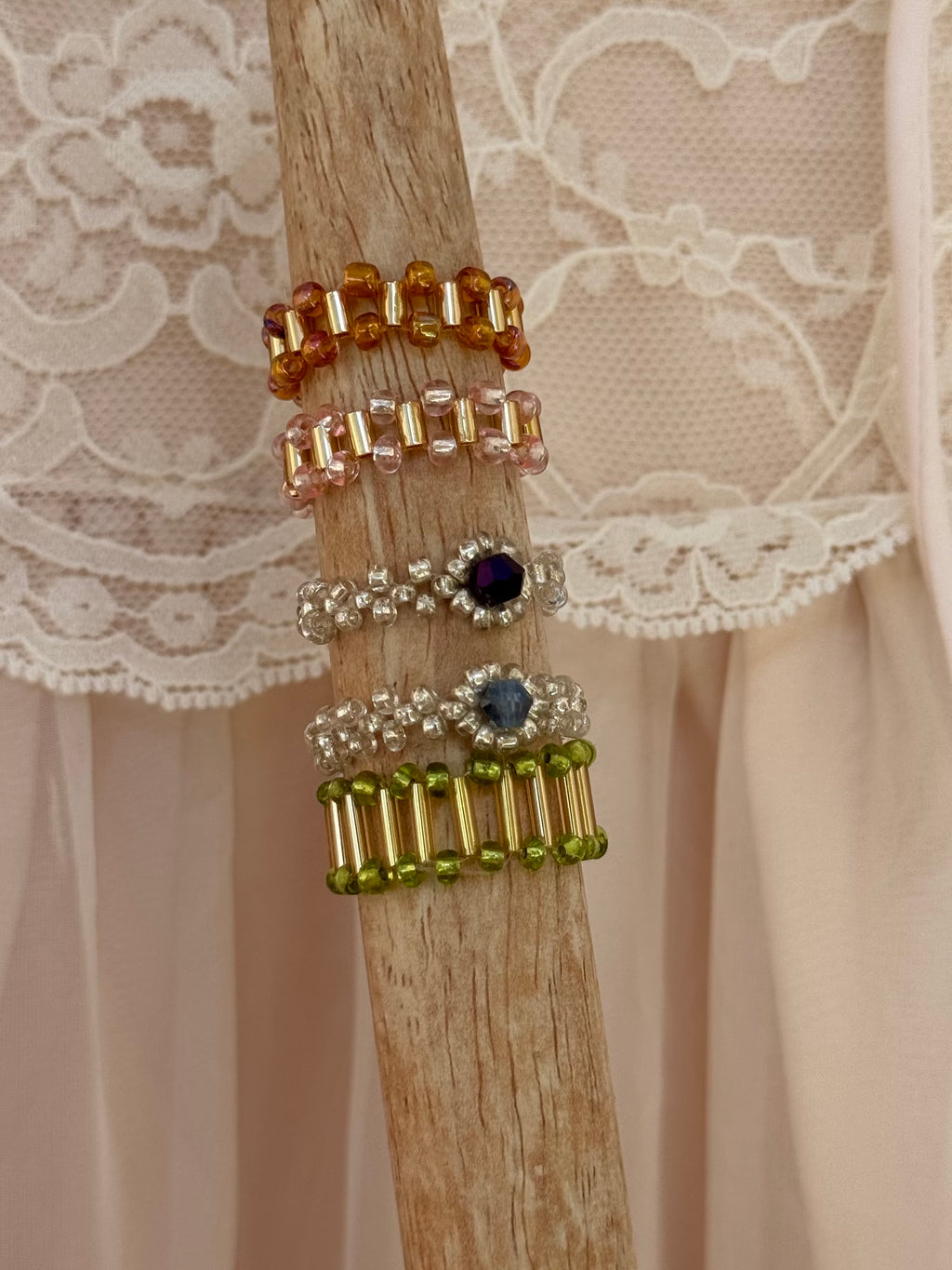 Coronet Hand Beaded Ring