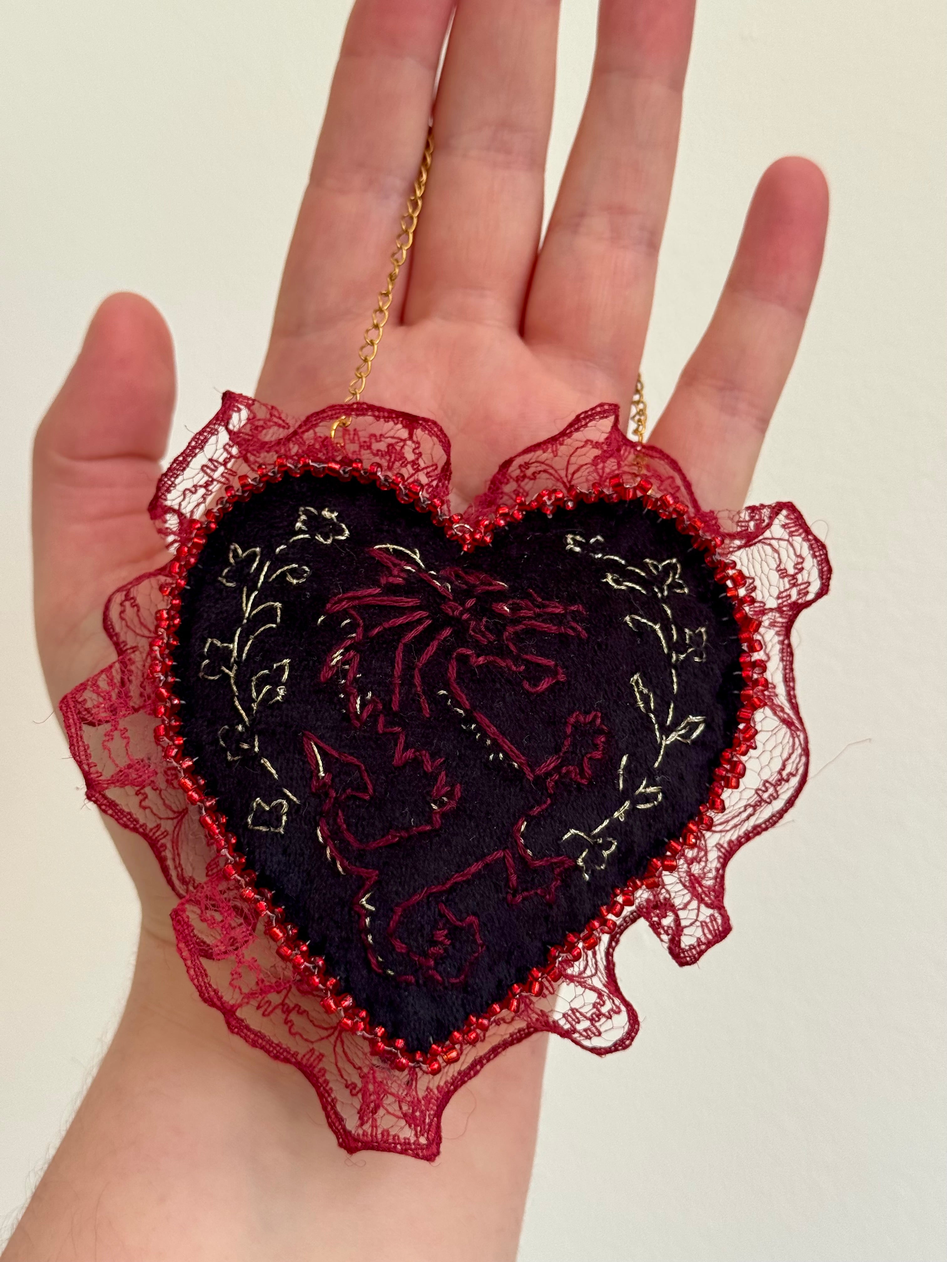 Y Ddraig Goch Hand Embroidered Welsh Dragon Wall Hanging