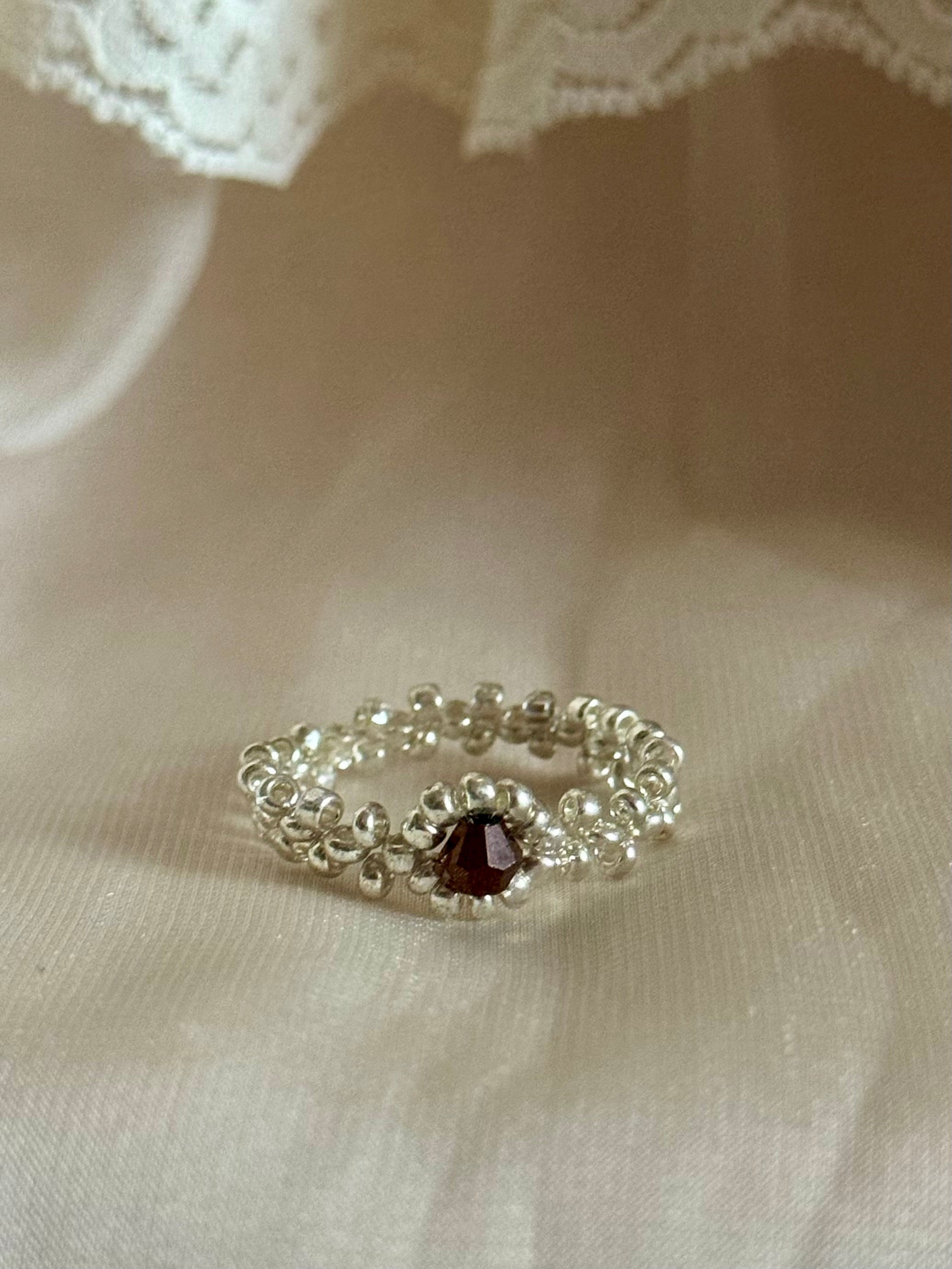 Halo Hand Beaded Ring