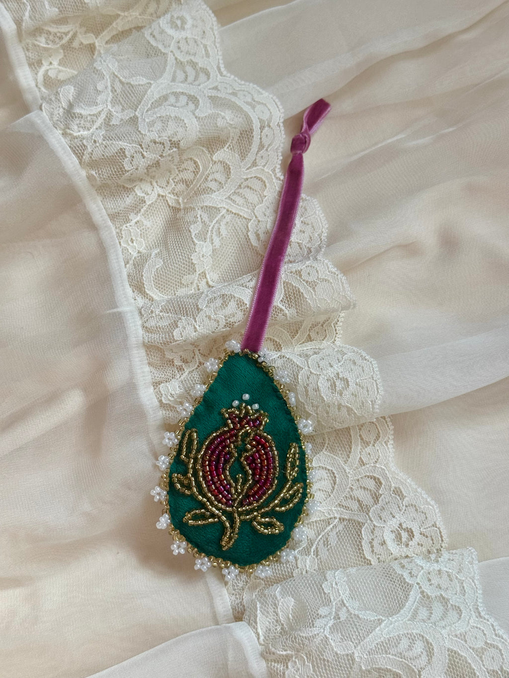 Persephone Velvet Teardrop Ornament