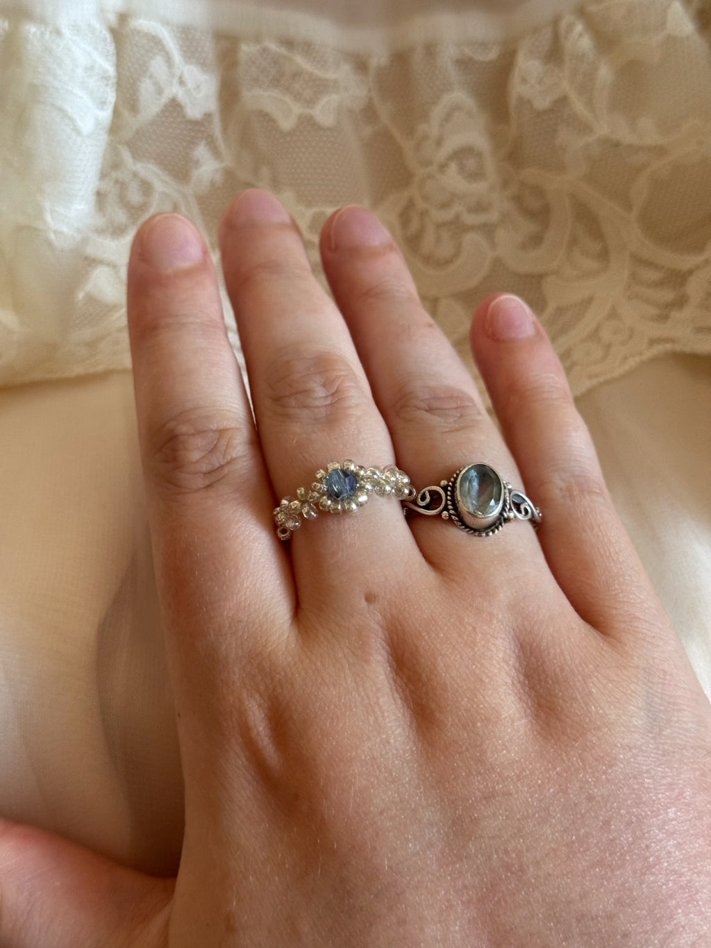 Halo Hand Beaded Ring