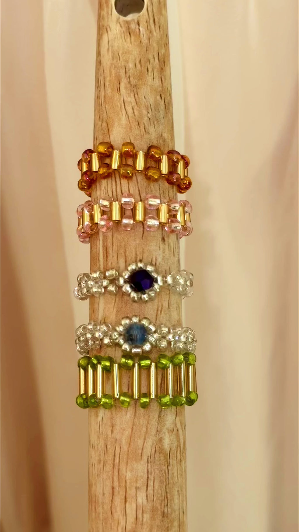 Halo Hand Beaded Ring